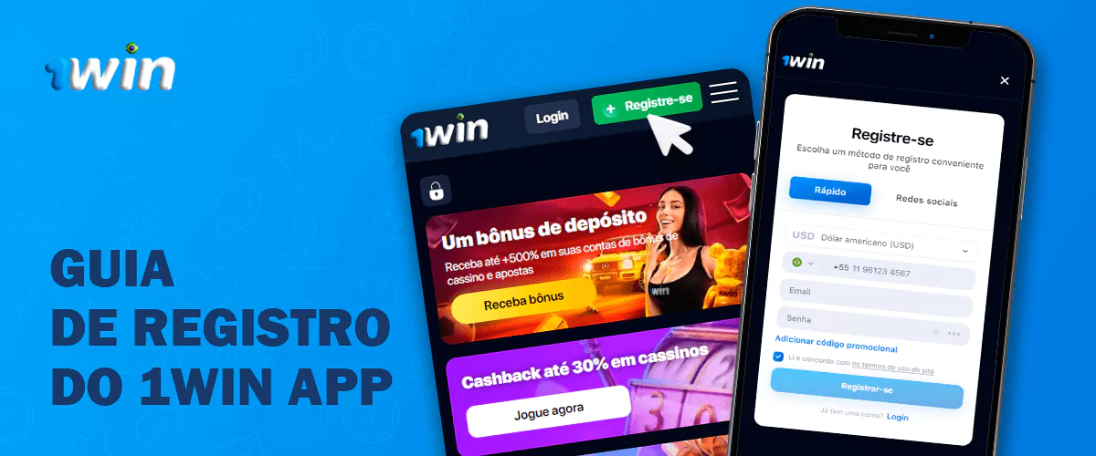 Register-se na aplicação 1Win
