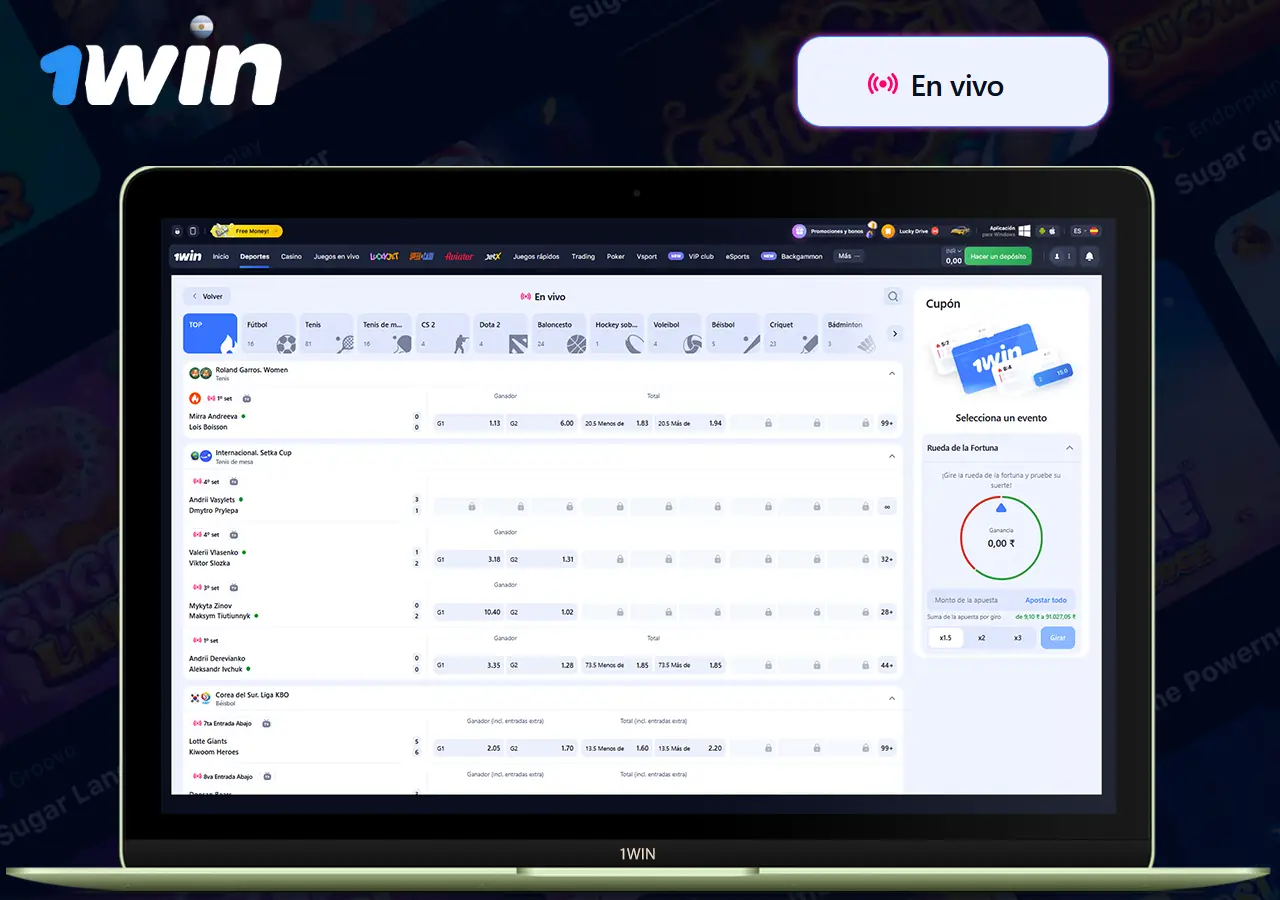 Apuestas en Vivo 1win